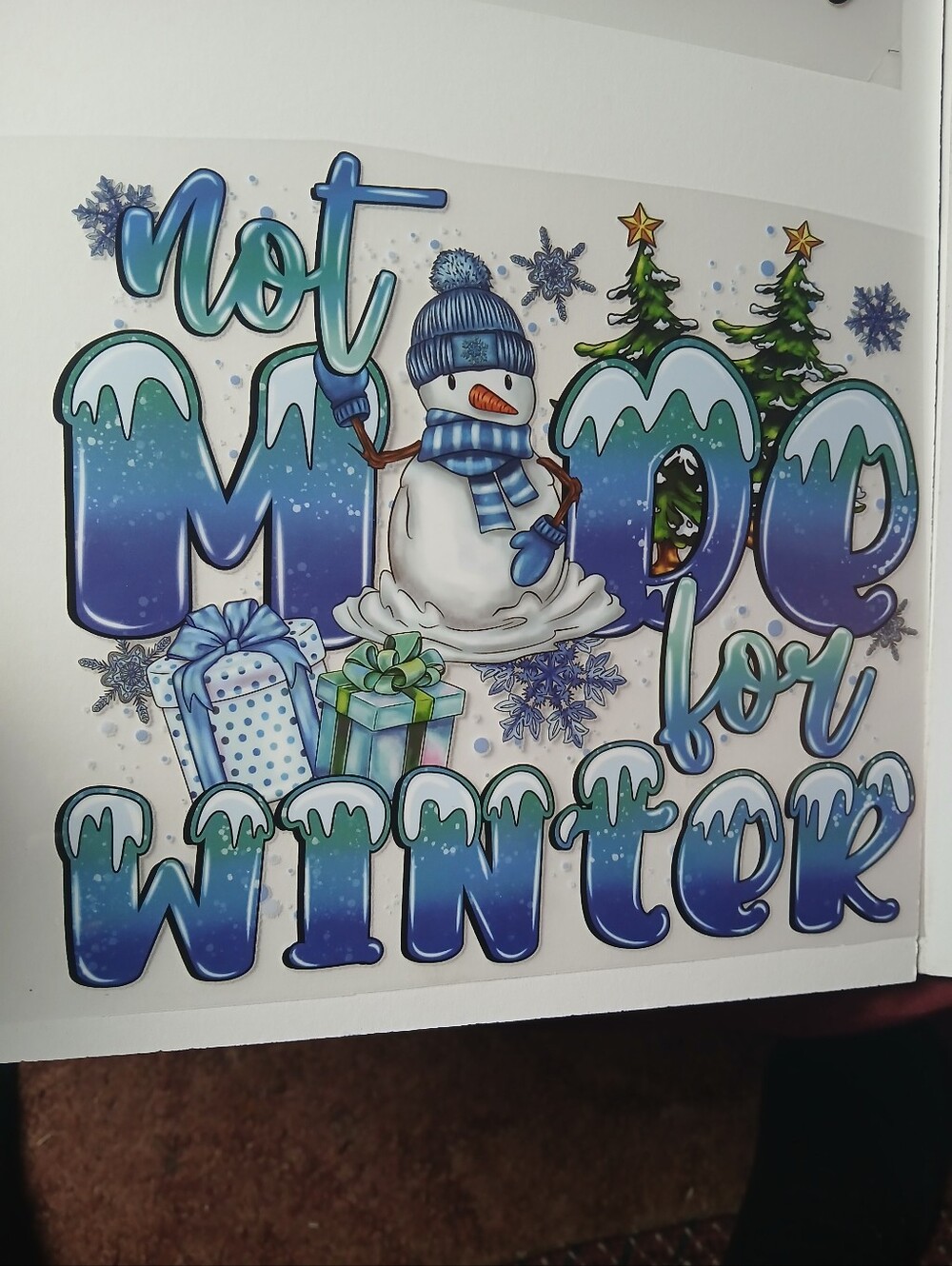 Ready to Press Winter DTF Transfers Set of 4 Snowman Not Made For Winter - Picture 3 of 6